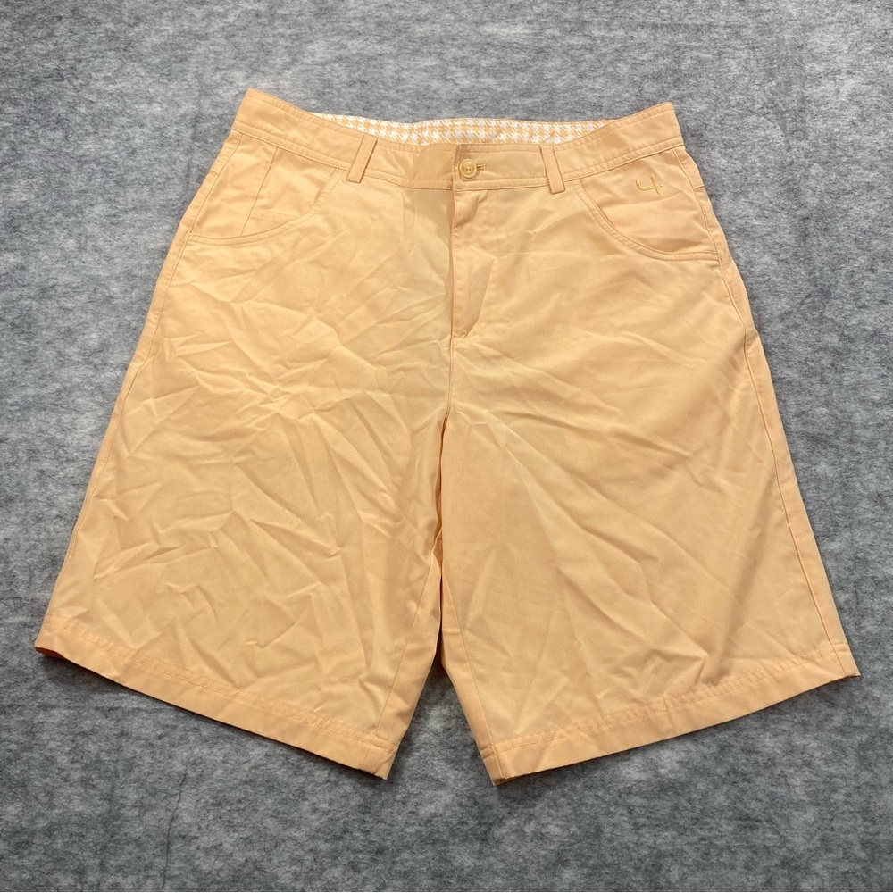Short Par 4 Men’s Yellow Casual Golf Flat‎ Front Active Enduro Shorts Sz 32